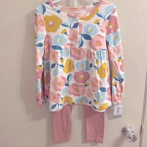 Pink flower two-piece set. 5T